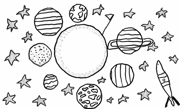 Debuxo dun cativo de Celanova seleccionado pola Axencia Espacial Europea para ser enviado ao espazo  a bordo do satélite astronómico CHEOPS 
