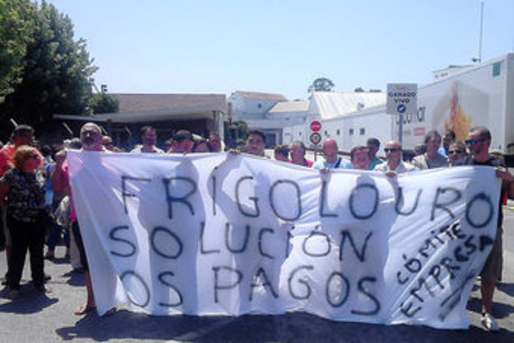 Protesta do persoal de Frigolouro, do grupo Coren/CCOO