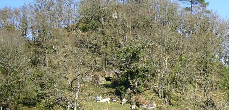 Zona onde se atopan os restos do Castelo de Alba de Búbal, no concello de Amoeiro 