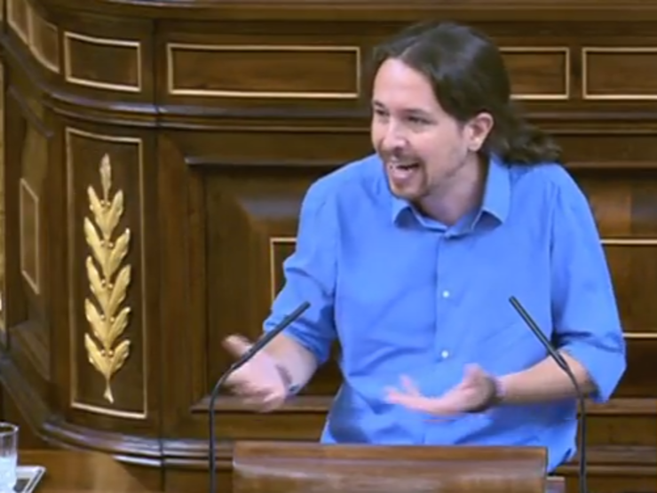 Pablo Iglesias no debate de investidura no Congreso