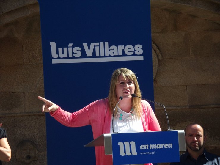Carmen Santos nun mitin de En Marea en Pontevedra