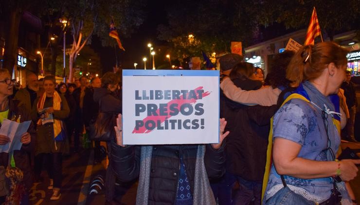 Imaxe de arquivo dunha manifestación en Barcelona o 11 de novembro para pedir a liberación dos presos políticos / Martín Vaz