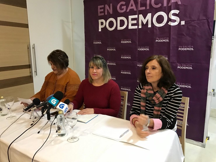 Rueda de prensa de Podemos Galicia, con Carmen Santos 