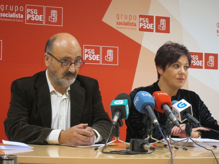 Quiroga e Rodríguez Rumbo (PSdeG) en rolda de prensa 