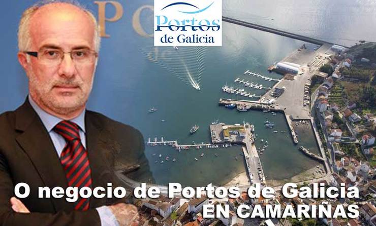 Porto de Camariñas co presidente de Portos de Galicia sobreimpresionado 