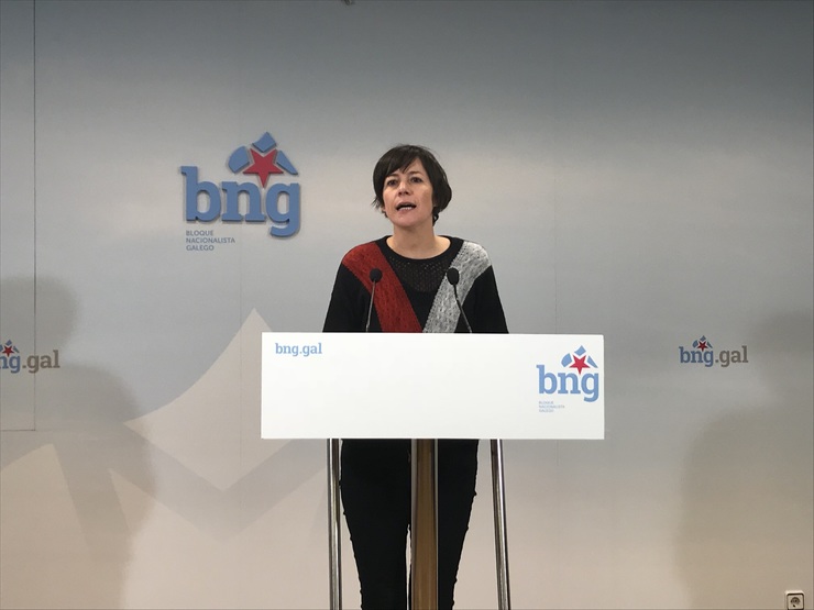 A portavoz nacional do BNG, Ana Pontón, na sede do BNG