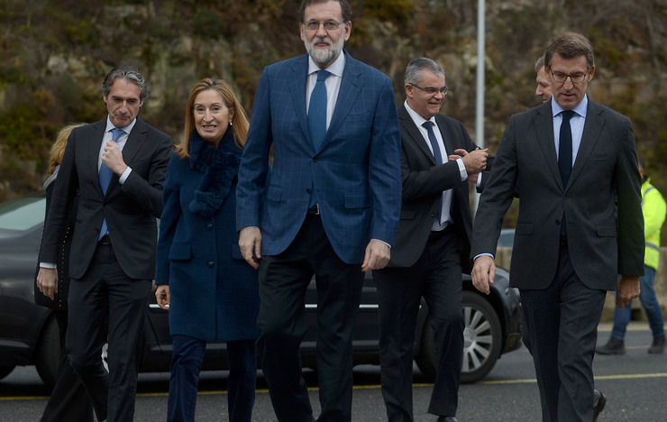 Rajoy, con Gómez de la Serna, Ana Pastor, Feijóo e Santiago Villanueva 