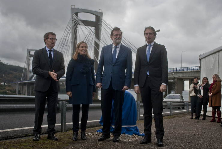 Feijóo, Ana Pastor, Rajoy e Gómez de la Serna na inauguración da ampliación da Ponte de Rande / Miguel Núñez