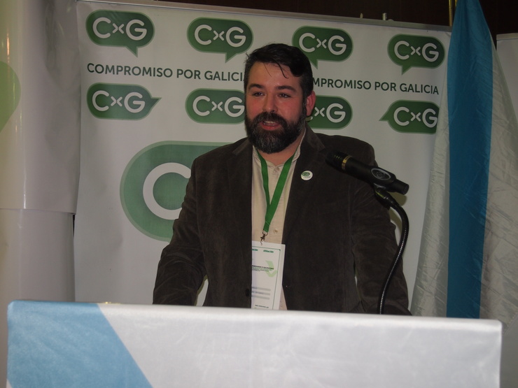Juan Carlos Piñeiro, no seu discurso de investidura como secretario xeral de Compromiso por Galicia / CxG.