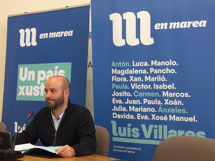 Luís Villares nunha rolda de prensa de En Marea 