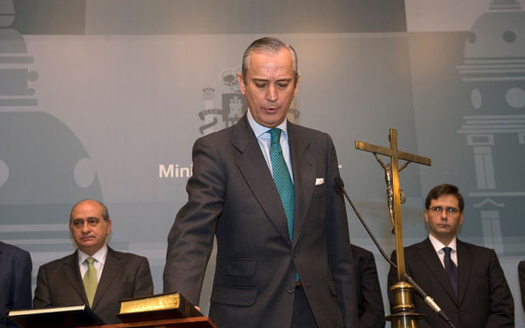Arsenio Fernández de Mesa durante a toma de posesión cando asumiu a Dirección da Garda Civil 