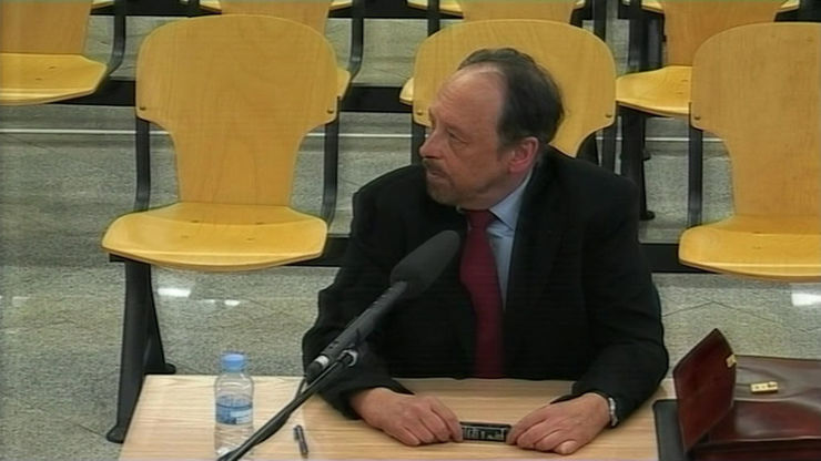 Luis Fraga declara na Audiencia Nacional.