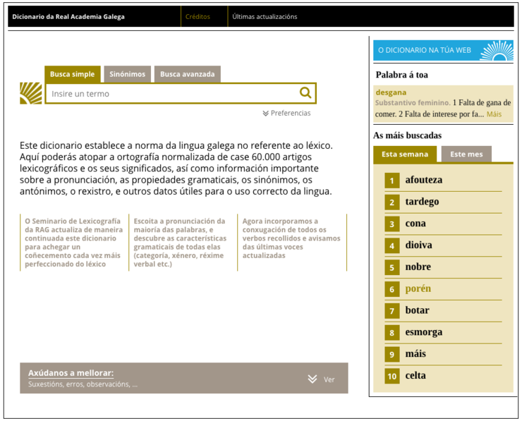 «Afouteza», palabra máis consultada no Dicionario da RAG no mes de maio de 2017.