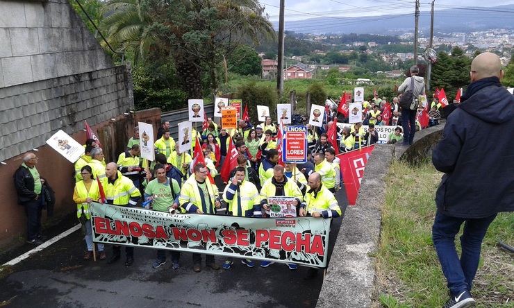 Manifestación de traballadores de Elnosa en Pontevedra 