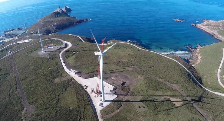 Parque eólico en Cabo Vilán 