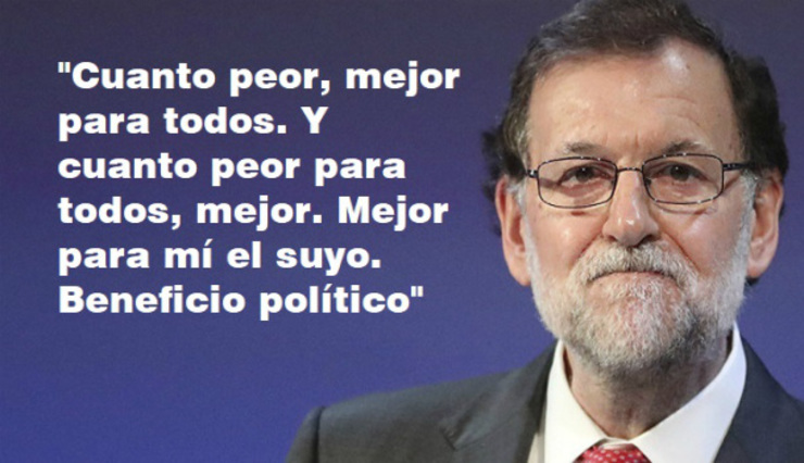 Fotomontaxe coa frase de Rajoy durante a moción de censura 