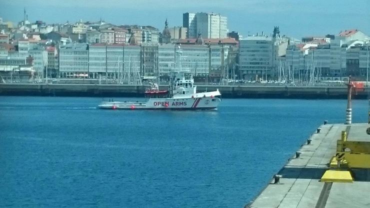 O barco 'Open Arms', na Coruña 