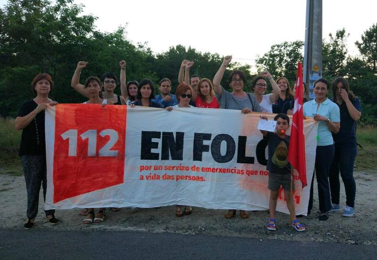 Un dos moitos piquetes das traballadoras do 112 na folga destes meses 