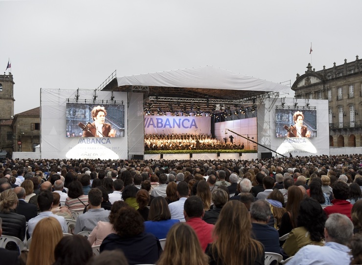 Dudamel na Praza do Obradoiro de Santiago 