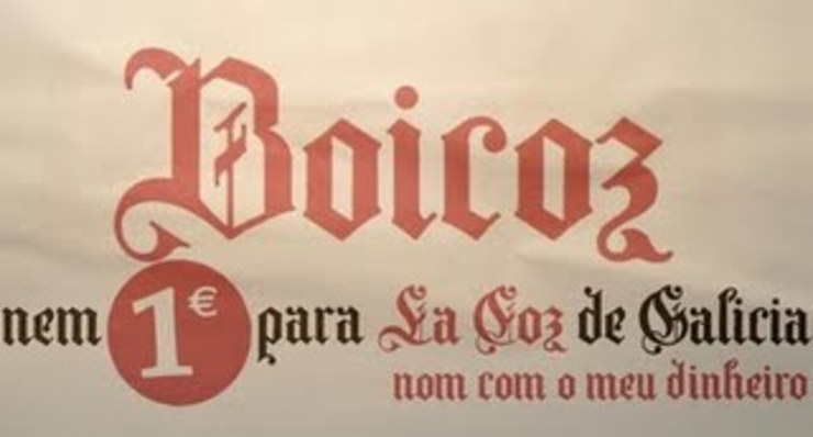 cartaz co Boicoz a La Voz de Galicia