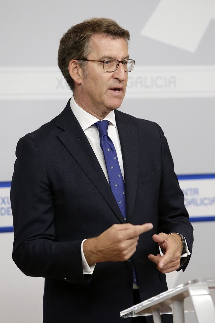O presidente da Xunta, Alberto Núñez Feijóo, en rolda de prensa. XUNTA DE GALICIA