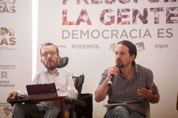 Pablo Iglesias e Pablo Echenique no Círculo de Belas Artes de Madrid. EUROPA PRESS - EUROPA PRESS 