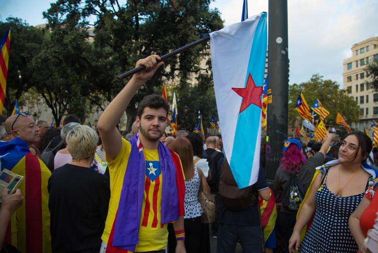 Un galego acudiu a apoiar o proceso independentista en Catalunya no aniversario do 1-O 