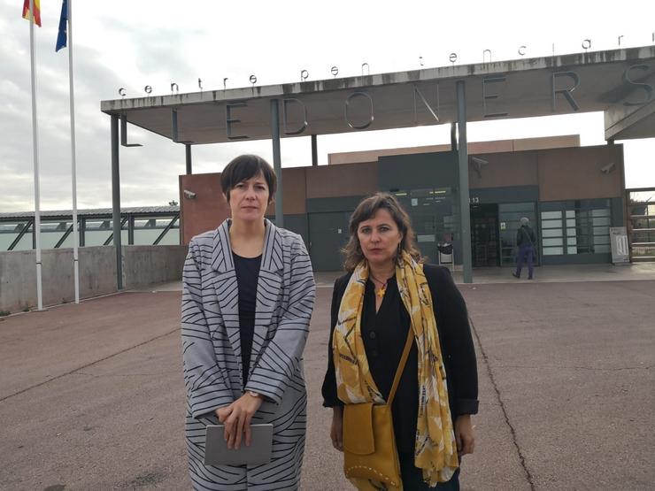 Ana Pontón (esquerda) e Ana Miranda, do BNG, visita a Junqueras. BNG / Europa Press