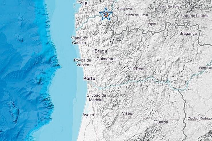 Localización do Sismo en Melgaço