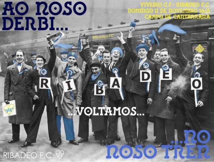 Cartel anunciando o partido Ribadeo-Viveiro/AXM