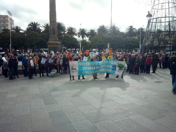 Protestas en Coruña pola defensa do sistema público de pensións. MODEPEN / CEDIDA / Europa Press