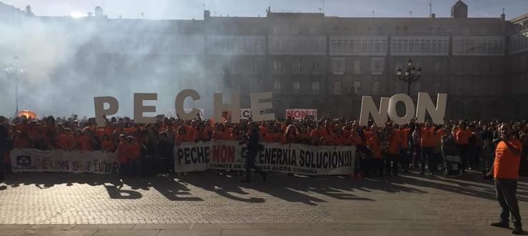 Mobilización de traballadores de Alcoa na Coruña. Europa Press