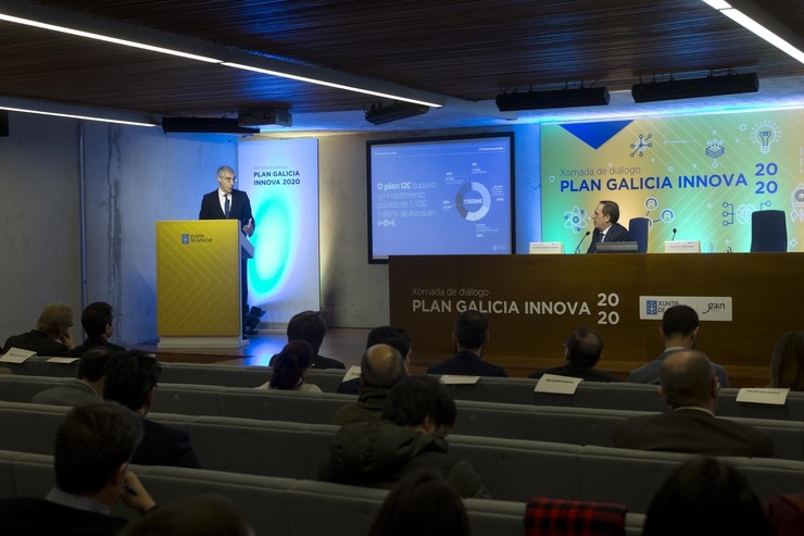 Presentación Galicia Innova 2020 con Conde e Valeriano Martínez 