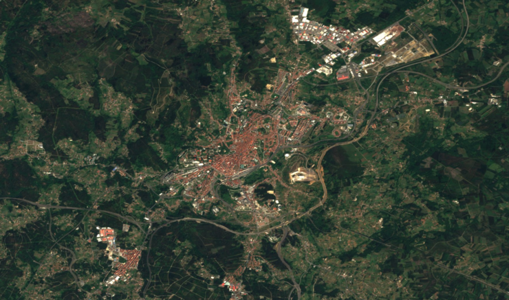 Imaxe de satélite de Santiago de Compostela 