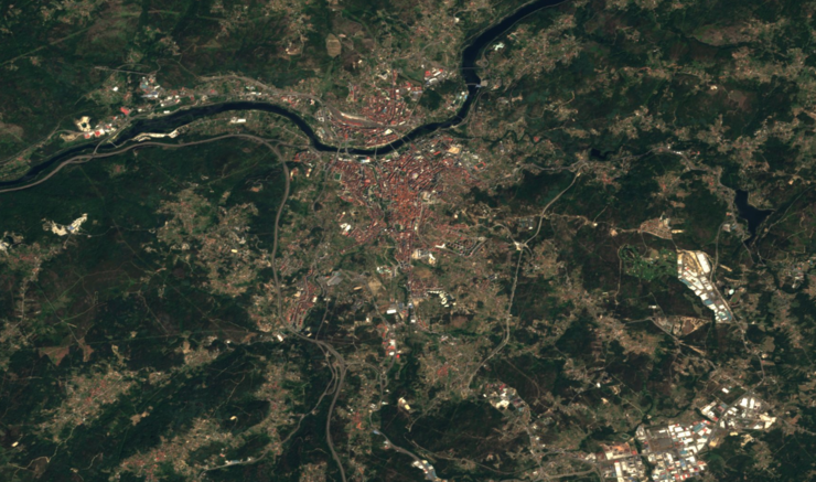 Imaxe de satélite de Ourense 
