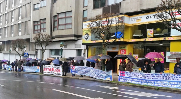 Manifestación de Long Hope reivindicando as pensións en Noruega