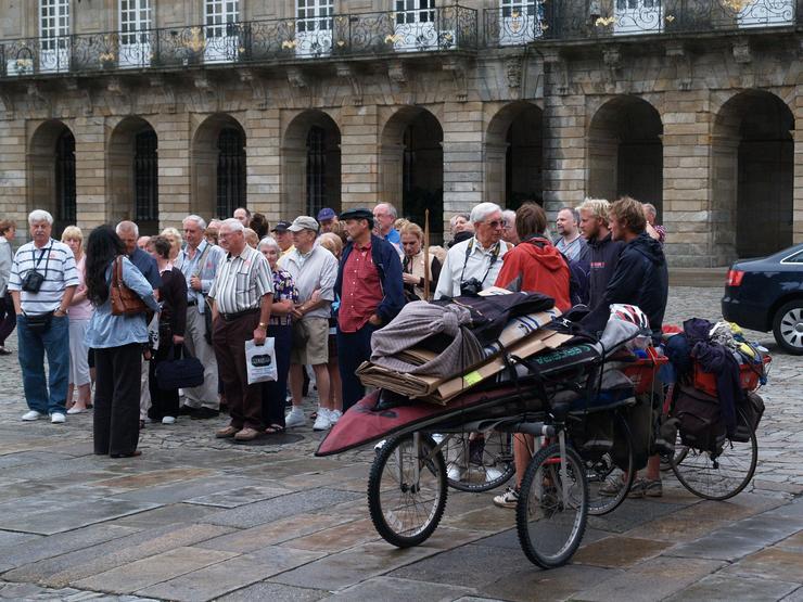 Turistas en Santiago de Compostela (A Coruña)