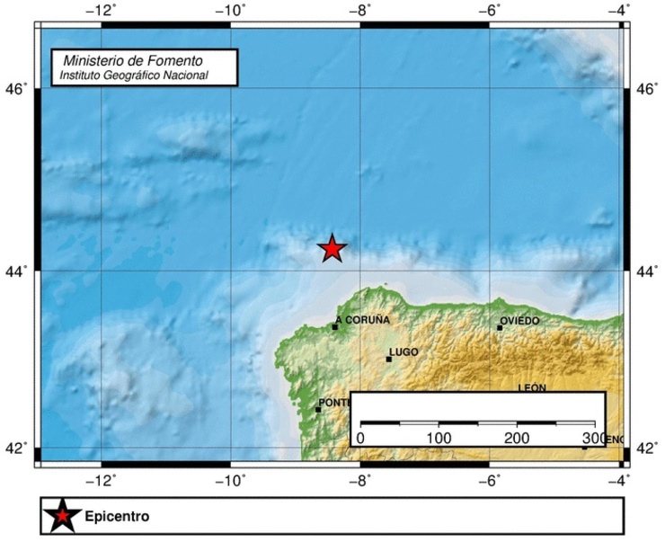 Terremoto no Atlántico frete a Galicia 