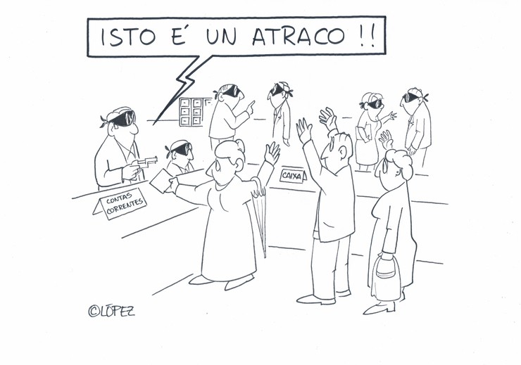 A viñeta de López - Atraco no banco