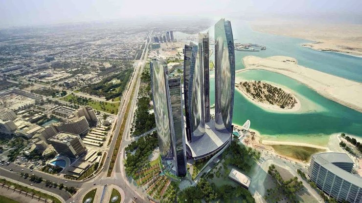 Vista dunha das cidades dos Emiratos Árabes Unidos 