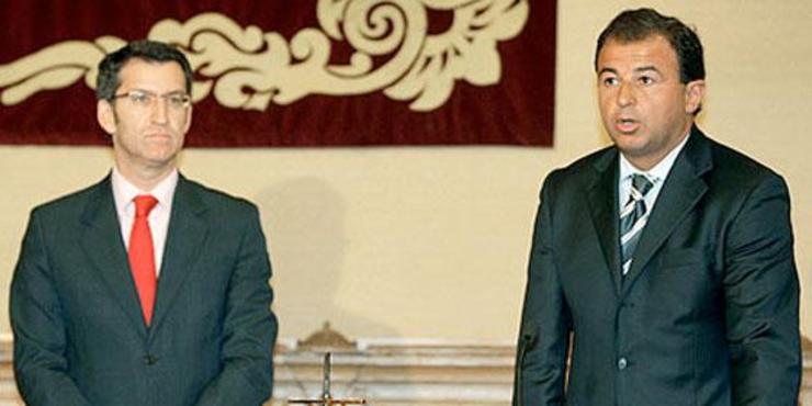 Feijóo e Javier Guerra cando o segundo tomou posesión da Consellería de Industria 