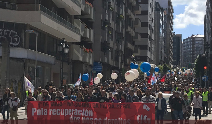 Manifestación convocada pola CIG en Vigo no 1 de maio 