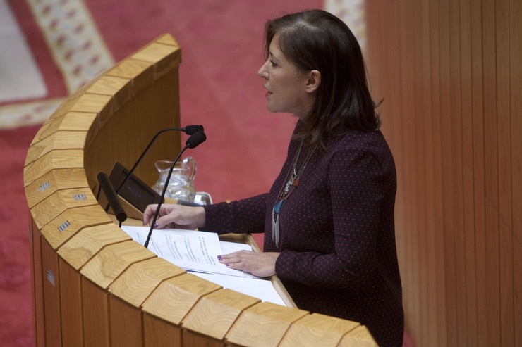 Beatriz Mato no Parlamento galego. 