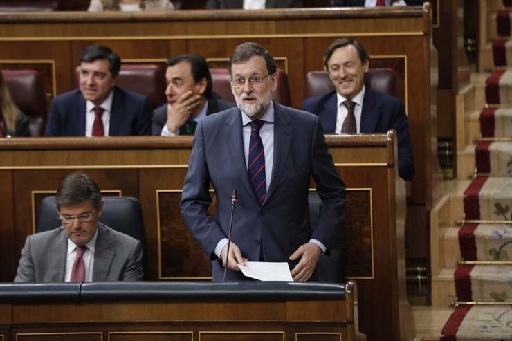 Mariano Rajoy na sesión de control ao Goberno no Congreso