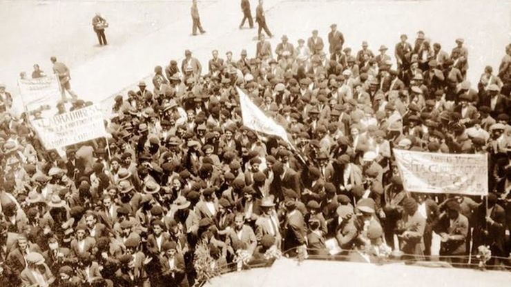 Manifestación a favor da república nos anos 30
