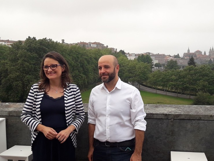 Mónica Oltra e Luís Villares en Santiago / Europa Press