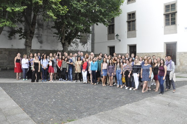 O alumnado do curso "Galego sen fronteiras" no acto de clausura