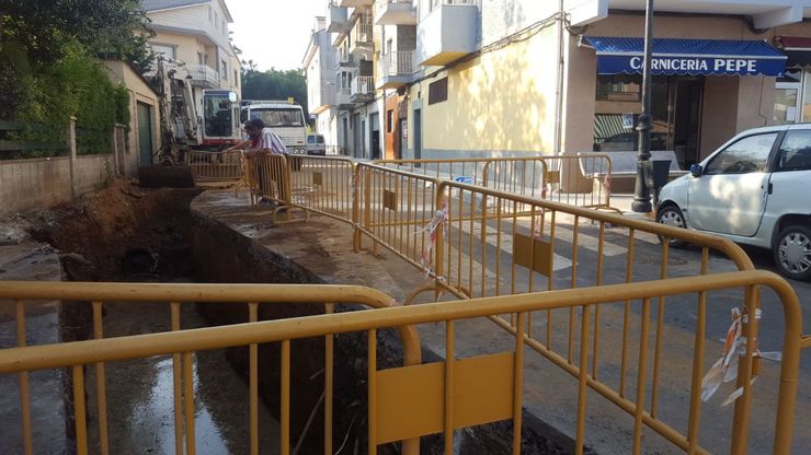 Obras de canalización do río Portapego/ Cedida