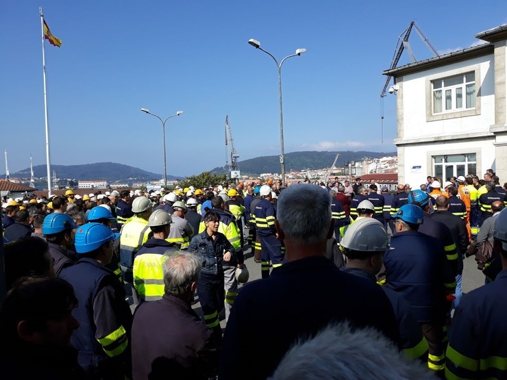 Traballadores de Navantia na Ría de Ferrol / EP