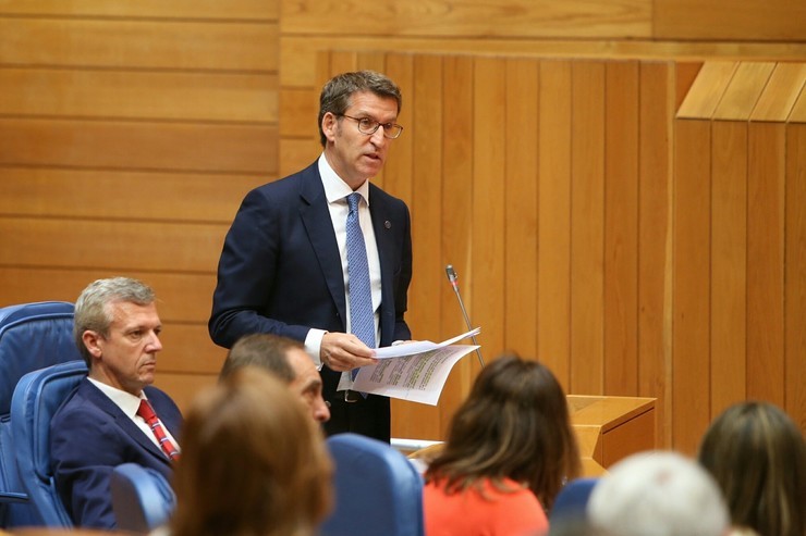 Alberto Núñez Feijóo no Parlamento. XUNTA - Archivo / Europa Press